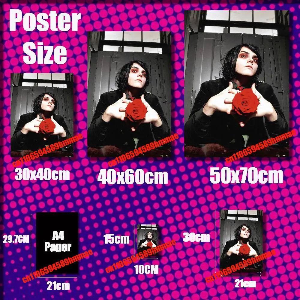 For G-Gerard W-Way M-MCR Poster Wall Murals Paper Home 21x30cm Self-adhesive Decoration Sticker Playbill Cover