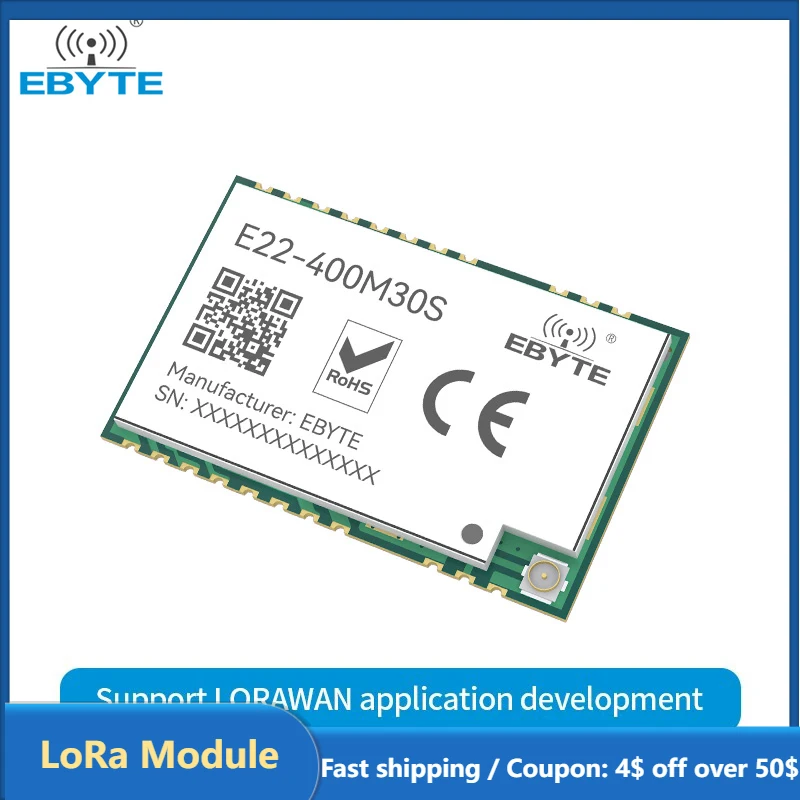 SX1268 433MHz Wireless Module Development Board RF 32M High-Precision TCXO 12000m EBYTE E22-400M30S Stamp Hole Antenna SPI