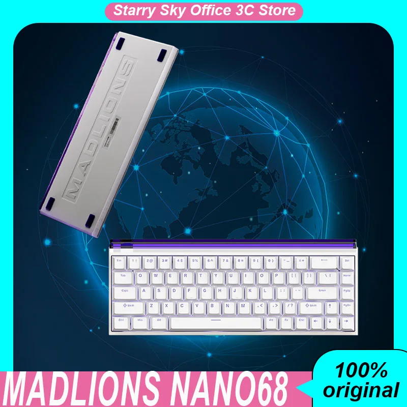 FGG Madlions NANO68 Magnetic Axis keyboard 8k Low Latency 0.01mm RT Aluminum Alloy Positioning Plate Custom Gaming Keyboard