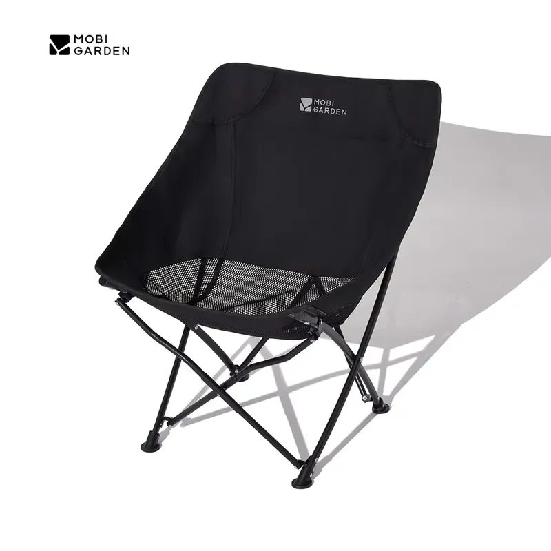 Aluminum Folding Moon Chair Portable Lightweight Outdoor Camping Chair with Breathable Backrest for Picnic Beach