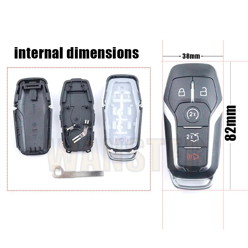 3/4/5 Botton M3N-A2C31243800 DS7T-15K601-D Car Key Fob Case Shell Housing for Ford Mustang Edge Explorer Fusion Mondeo Kuka