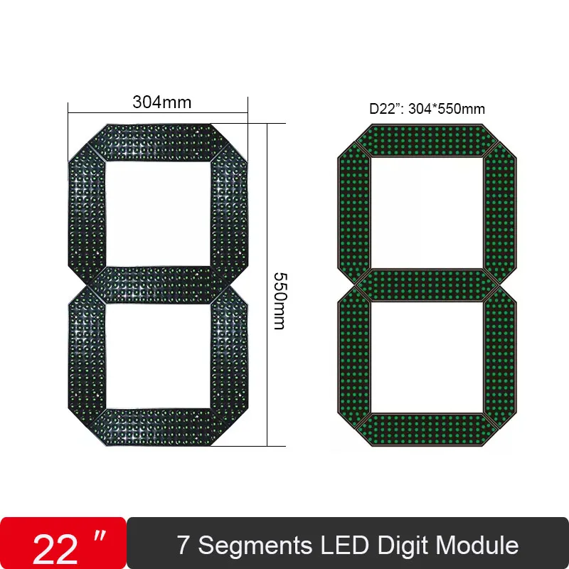 22 Inch led Digital Number Board 7 Segment Display For Oil /Gas Price Sign Outdoor Waterproof Module RF Remote control