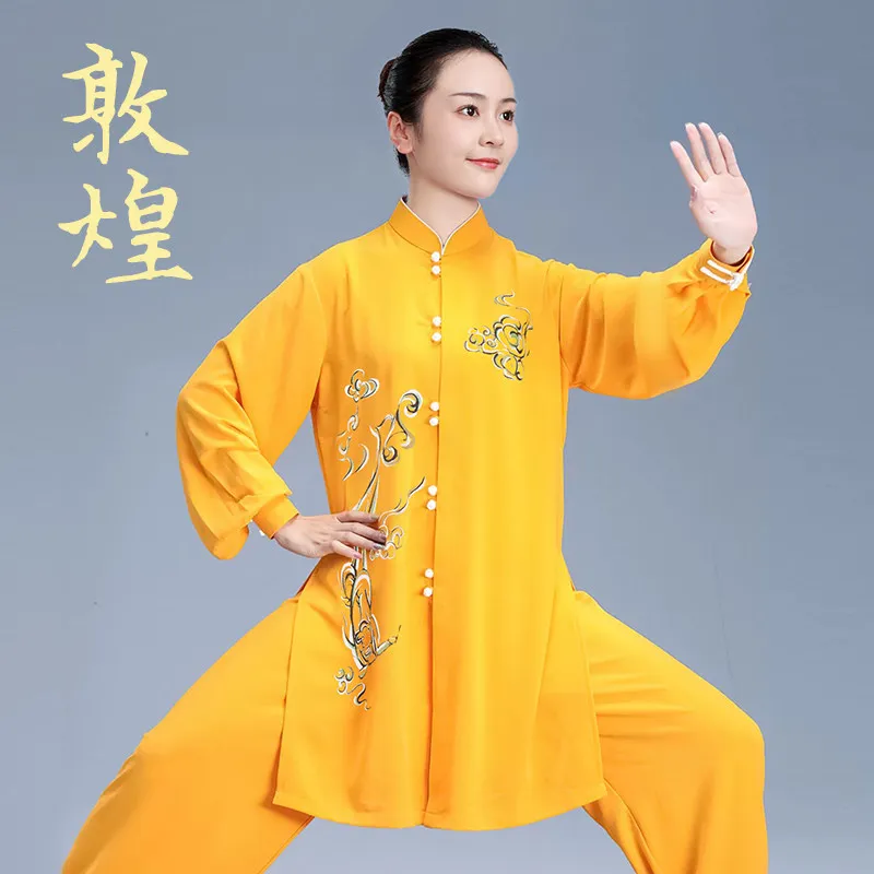 Martial Arts Senior Tai Exercise Clothing Women's Competition Dunhuang Color Performance Wear Eight Sections Brocade Long