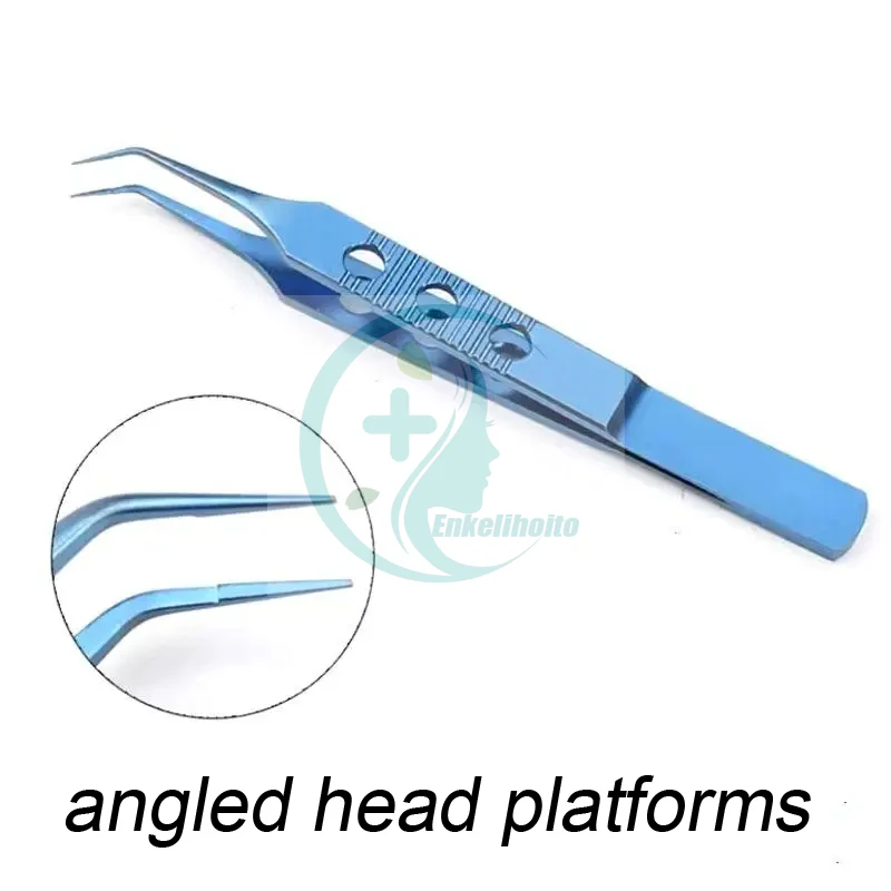 Microchirurgie Titanium Legering Zwaluwstaart Recht/Gebogen/Schuine As Pincet Met Platforms Weefsel Forceps