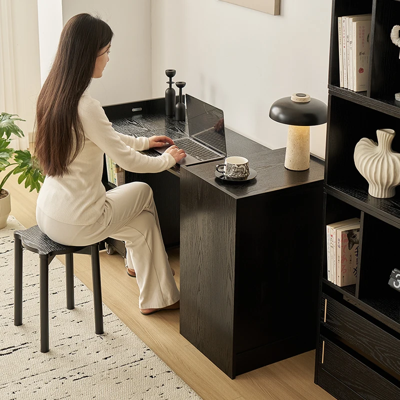 

Solid wood folding desk bookcase integrated small apartment household computer desk bedroom dressing table study desk