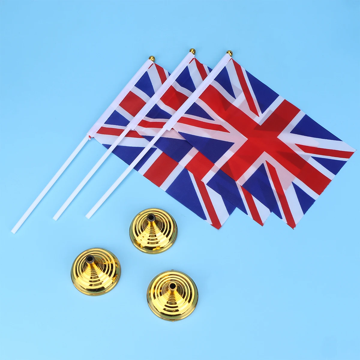 

30pcs Creative Desktop Flags Uk National Country Flag Small Mini Britain Flag For Home Office Decoration Gold Base