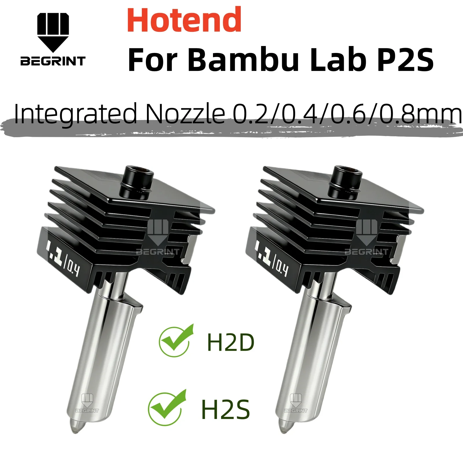 

For Bambu Lab P2S Integrated Hotend Fast Precise Printing Removable Stainless Steel Nozzle 0.2 0.4 0.6 0.8 For Bambulab H2D H2S