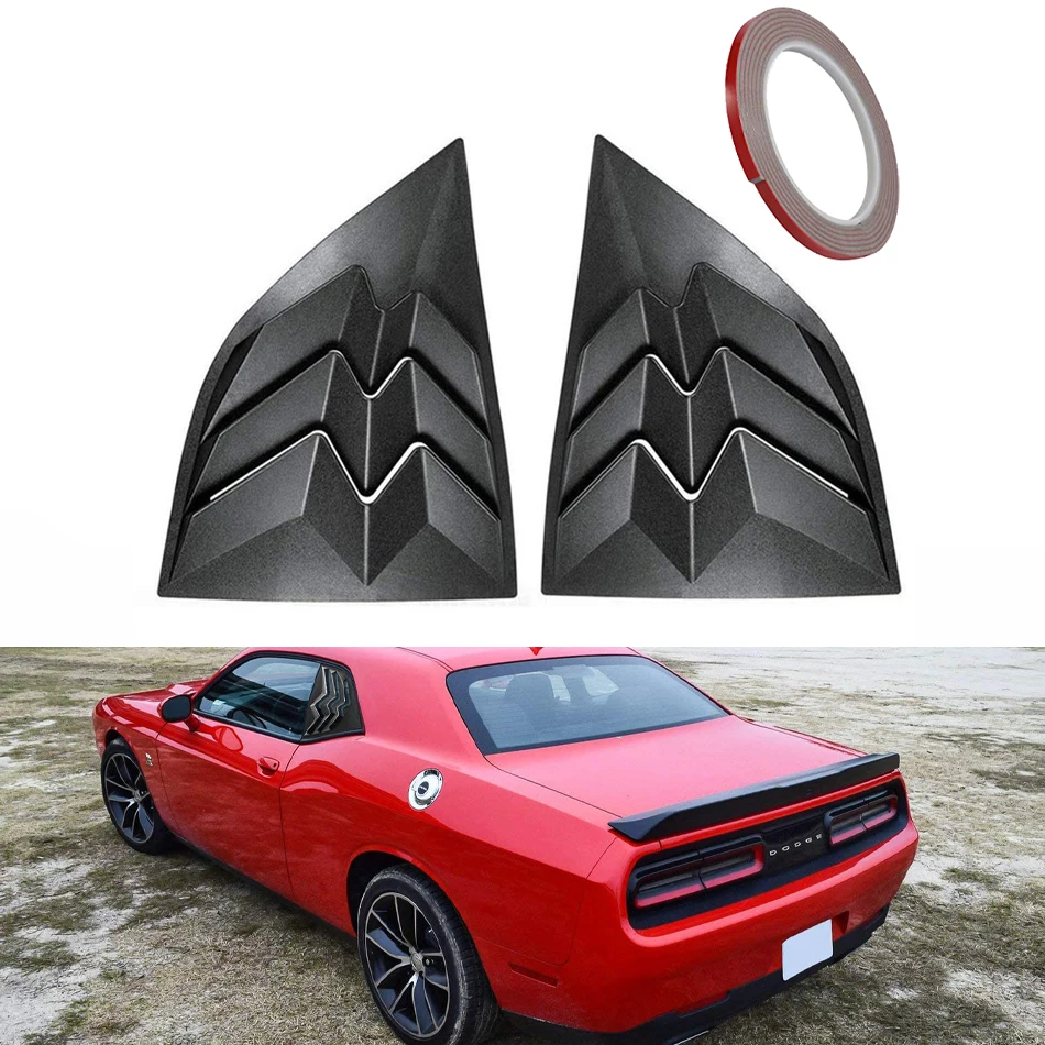 

MX 2PCS Side Window Scoop Louvers ABS Window Visor Cover Sun Rain Shade Vent for 2008-2019 Dodge Challenger