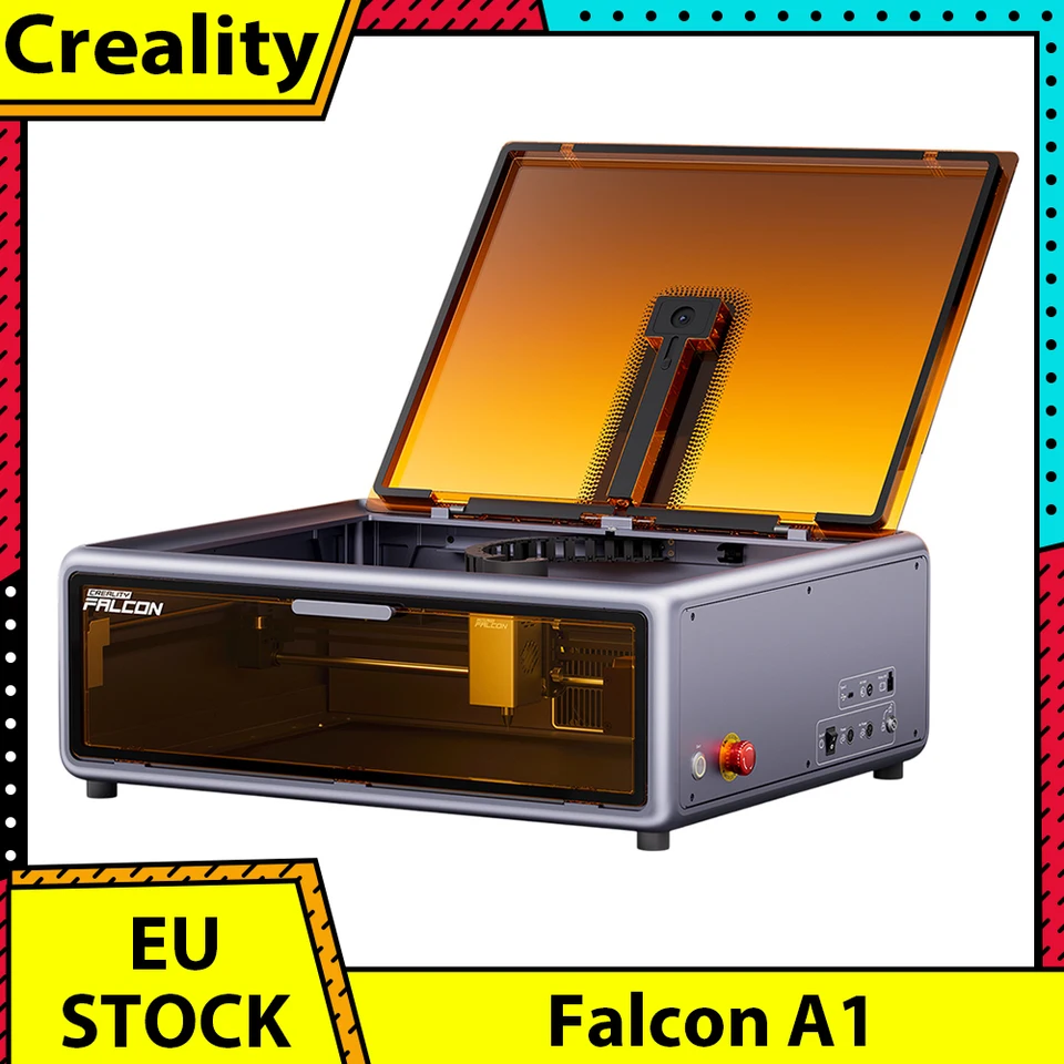 Creality Falcon A1 10W Lasergravierer – Geschlossenes Design, Intelligente Kamera, CoreXY, 600 Mm/s, 387x305 Mm Arbeitsfläche