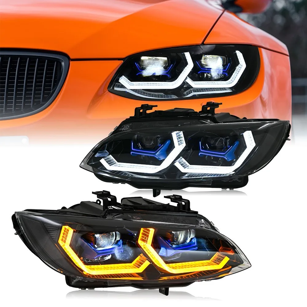 

1 пара светодиодных фар для BMW 3 серии E92 E93 4-дверный 2007-2010, передняя фара в сборе, аксессуары для фар DRL