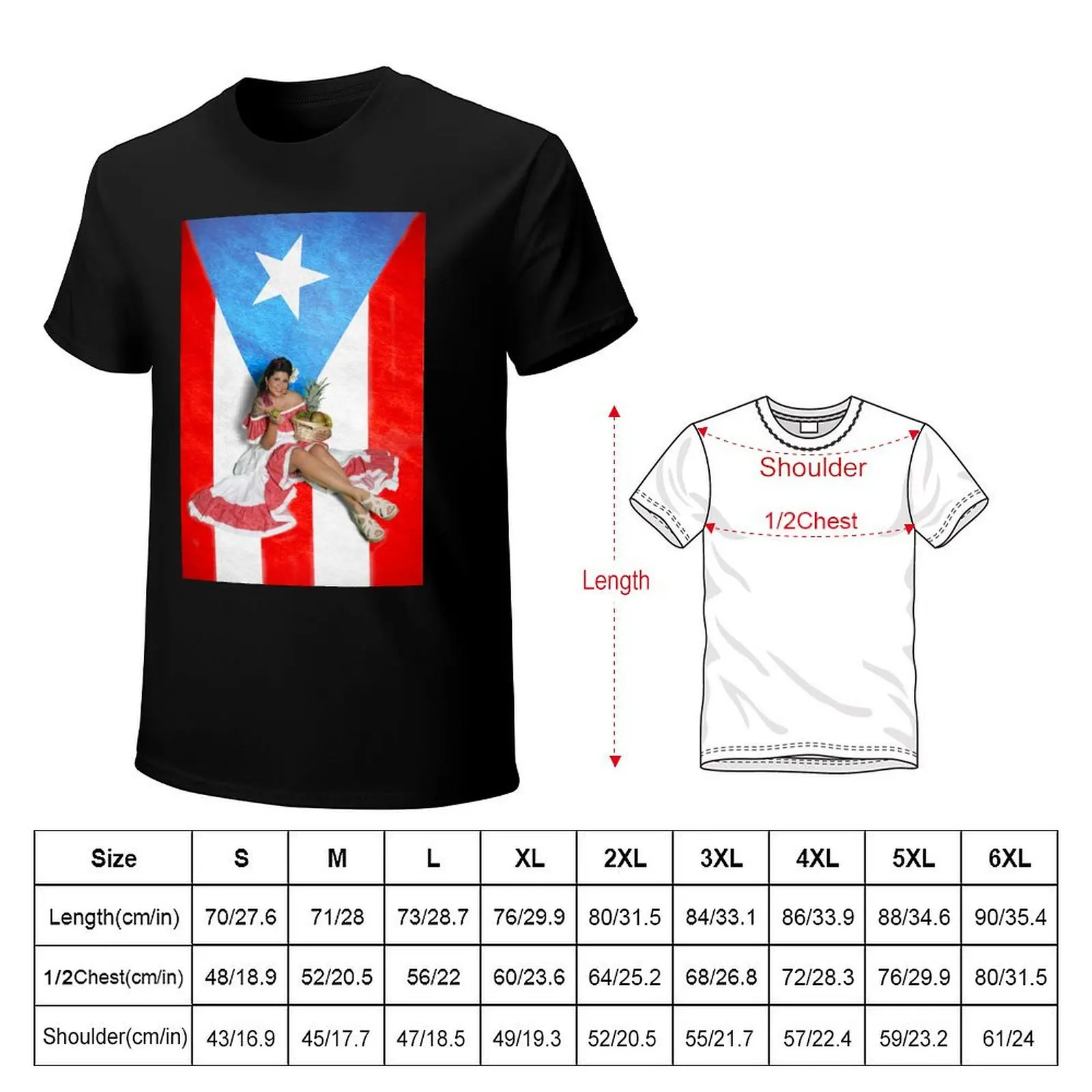 Puerto Rican Pin Up T-Shirt Breathable Basic Cotton T-Shirt