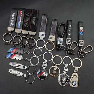 Leather metal logo key current for BMW, luxurious car keychain, E46, E90, E39, E36, E30, E61, E91, E92, E87, F10, F20, F30, Accessories, 2024 8 Main Sales Leather Keychain - №5