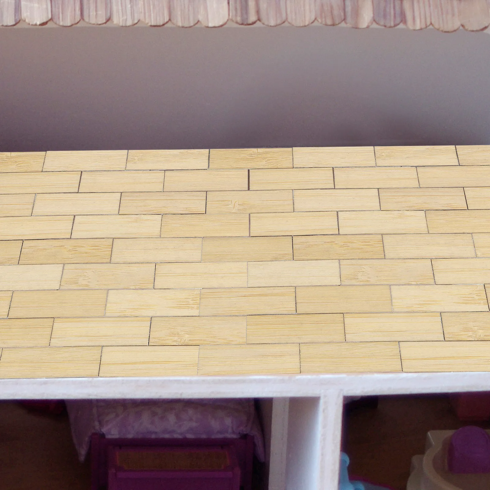 

48 шт. миниатюрных аксессуаров для кукольного домика: бамбуковые деревянные напольные доски, крошечные кирпичные плитки для пола, миниатюрный декор для дома, напольное покрытие для кукольного домика