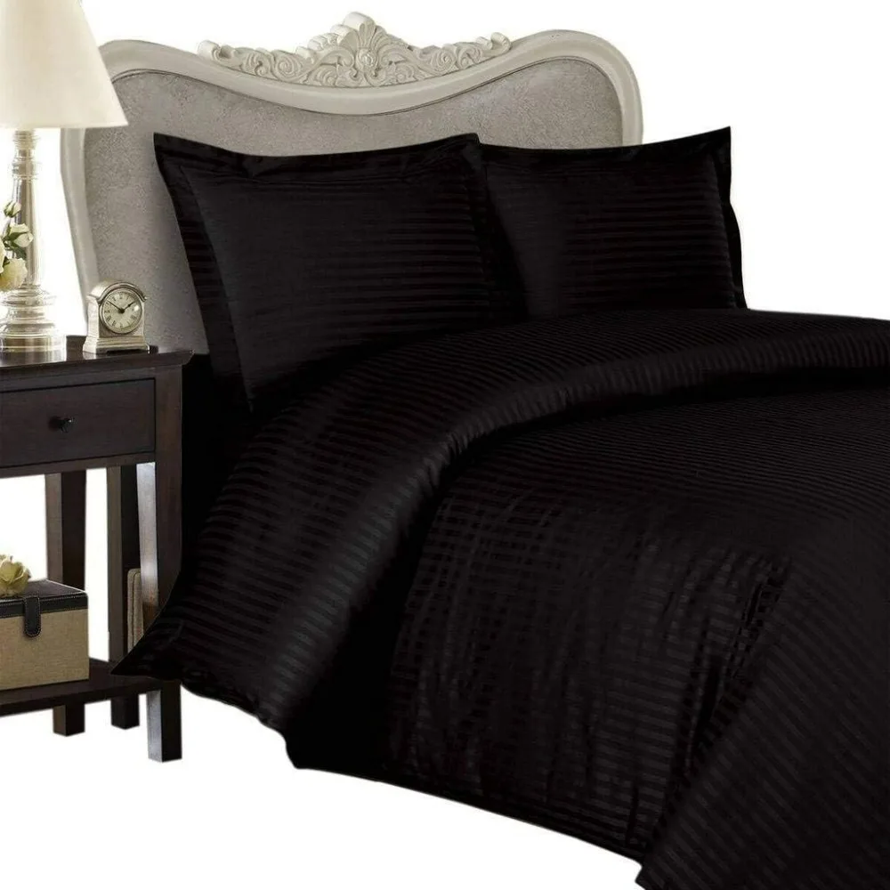 

200 Thread Count Egyptian Cotton Attach WATERBED Sheet Set, King, Black Stripe