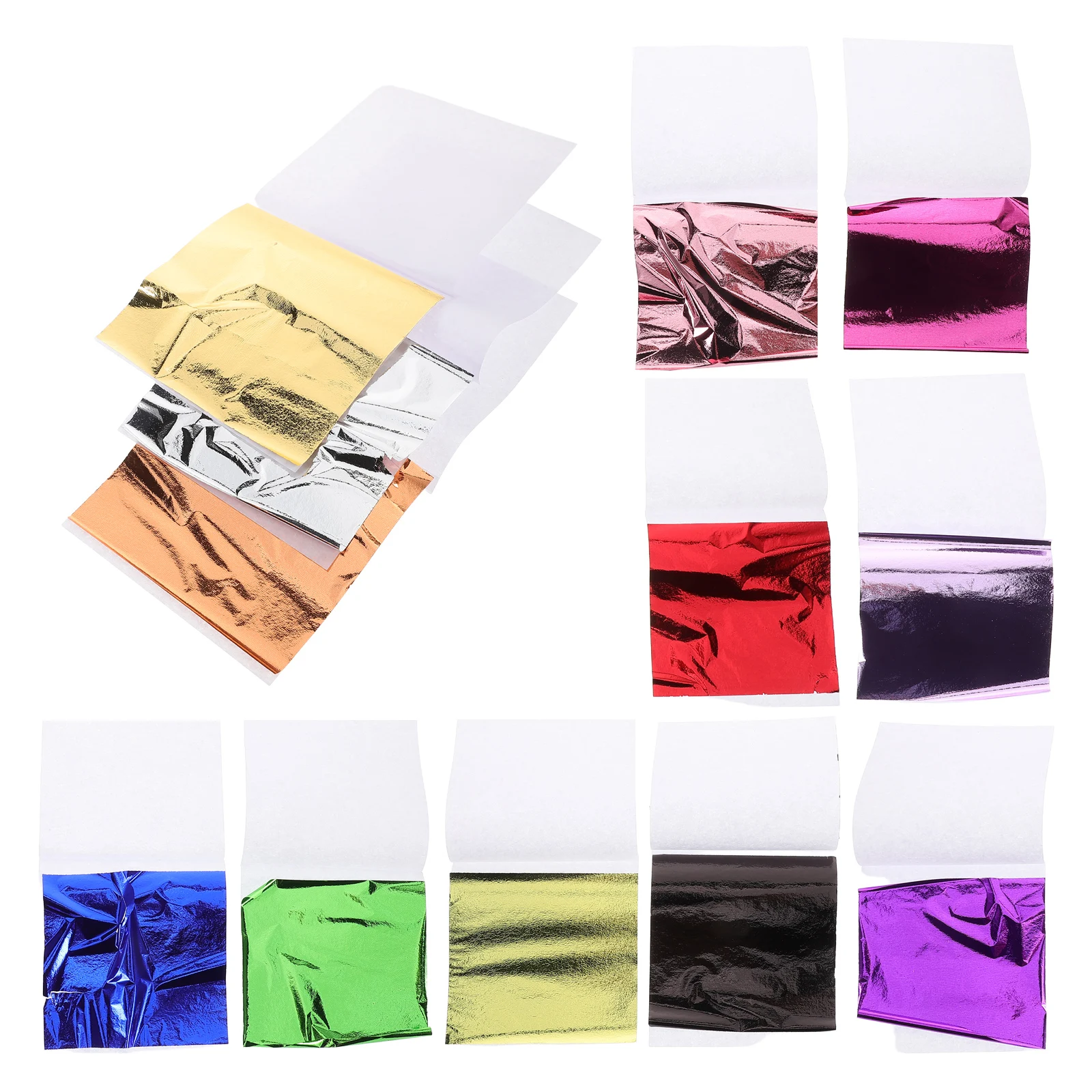 

120Pcs Foil Sheets for Crafts Gold Leaf Paper Imitation Metallic Foil Flakes DIY Nail Art Decoration Paper Craft Project