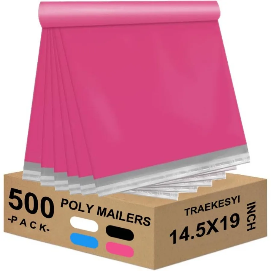 

Poly Mailers 14.5x19 500 Pcs Bulk Shipping Bags/Shipping Envelopes Packaging Bags for Shipping Non-Padded Polymailers, Self Sea