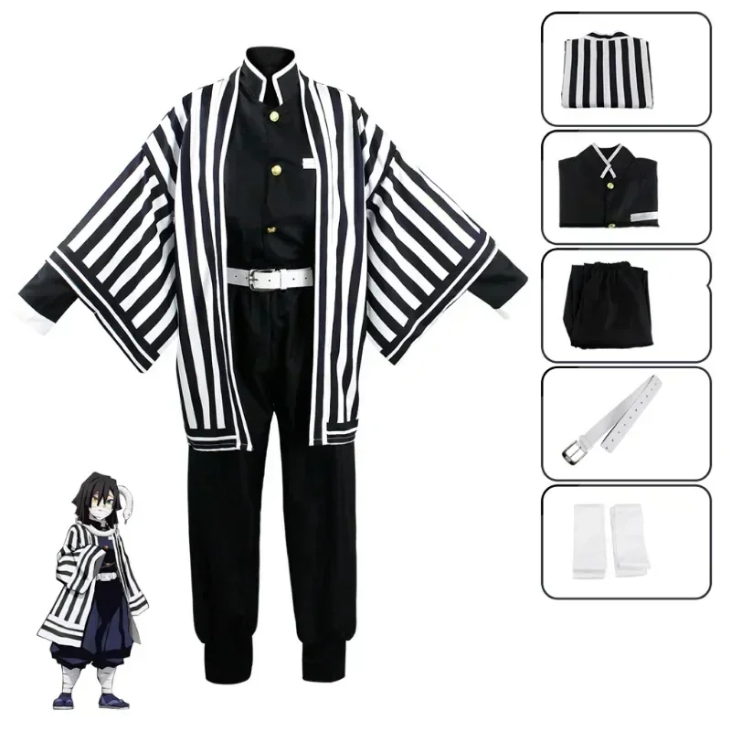 

2025 Хэллоуин аниме убийца демонов Kimetsu No Yaiba Iguro Obanai Haori кимоно косплей костюм парик белая змея реквизит Хэллоуин