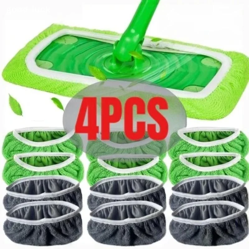 Answer4Pcs Mop Cloth Absorbent Sponge Flat Mop Microfiber Washable Mop Pads Washable Wet Pads Sponge Water Absorption