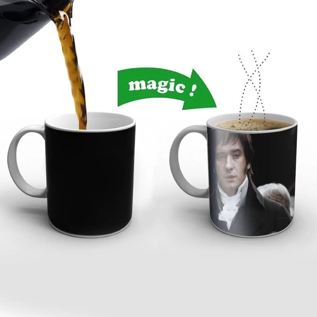 

Fitzwilliam Darcy 90s Men Women Pride and Prejudice Movie Free shipping Magic Color Changing Ceramic Coffee Mug Cup Friends Gift