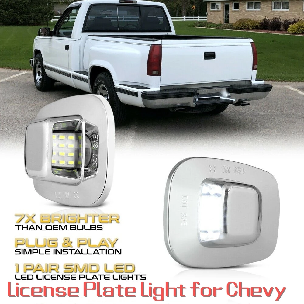 License Plate Light Lamp Assembly for Chevy Silverado Blazer S10 Tahoe GMC Sierra Yukon Sonoma GT C1500 C2500 C3500 K1500 K2500