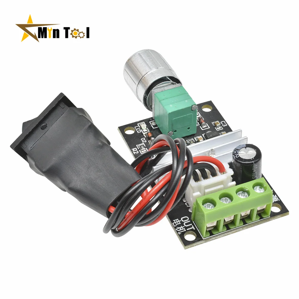 DC 6V 12V 24V 28V 3A 80W Motor Speed Controller PWM Speed Adjustable Reversible Switch DC Motor Driver Power Supply