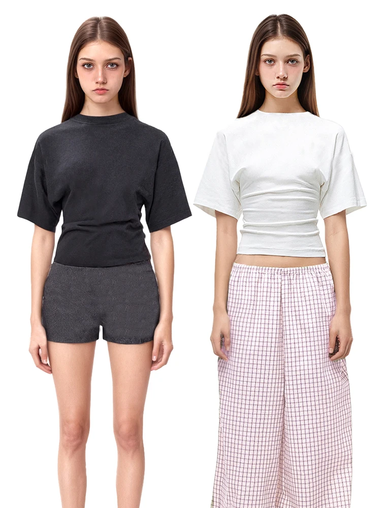 

Футболка SUNDAYAM American Sle Batwing Sve ort Sve, хлопковая футболка с защитой от мячей для похудения, с широкими плечами, с узкой талией, универсальная