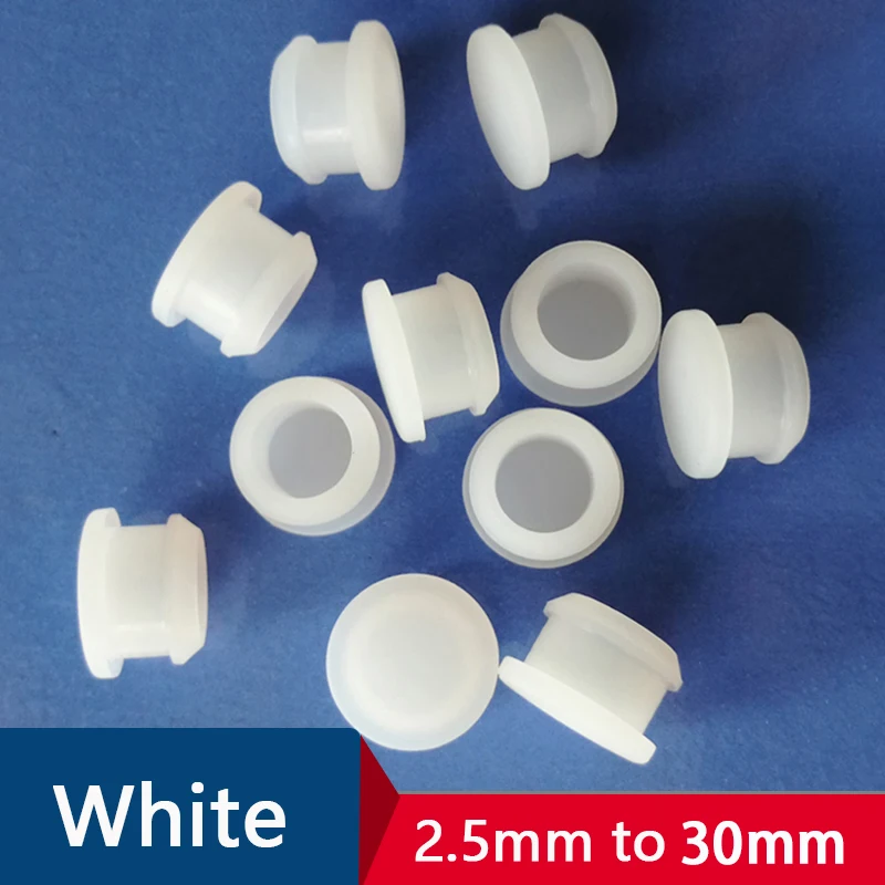 2/5/10Pcs White Silicone Rubber Snap-on Hole Plug Blanking End Caps Seal Stopper 2.5 3 3.5 4 4.5 5 5.5 6 6.5 7 7.5 8 to 30mm