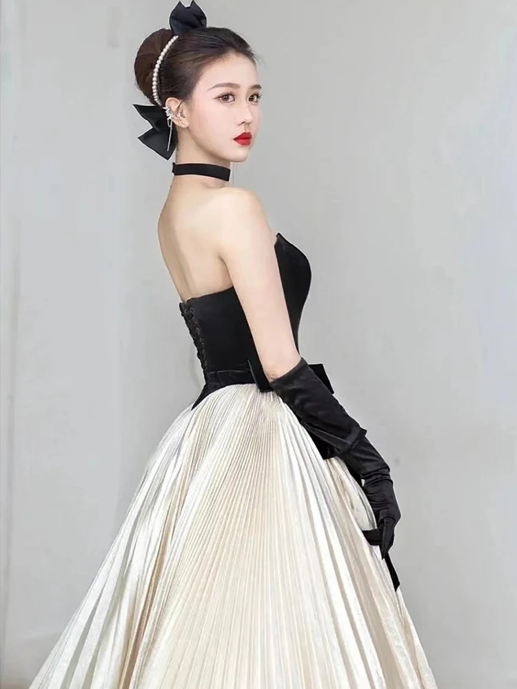 ヘベスタイル ベルベット イブニングドレス レディース ブラック 高級 ホステス 結婚式 セレモニー パフォーマンス 会社 年次総会 飲酒式典