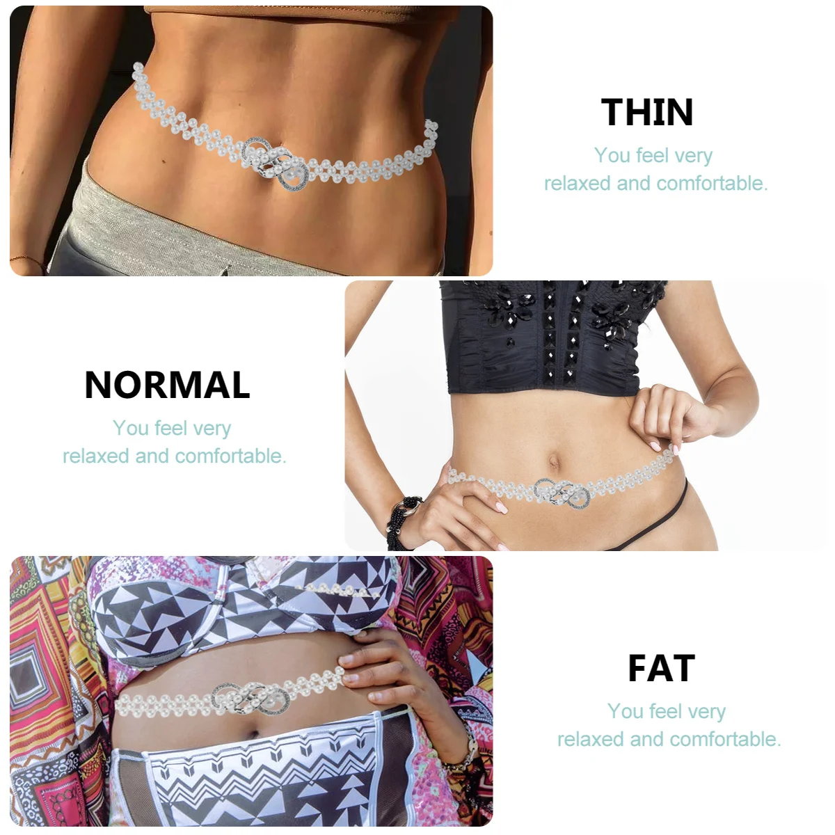 

Elegant 8 Shaped Waist Chain with Pearl Rhinestone Decoration Lightweight Alloy Plastic Dress Belt for Woman Stylish All Match