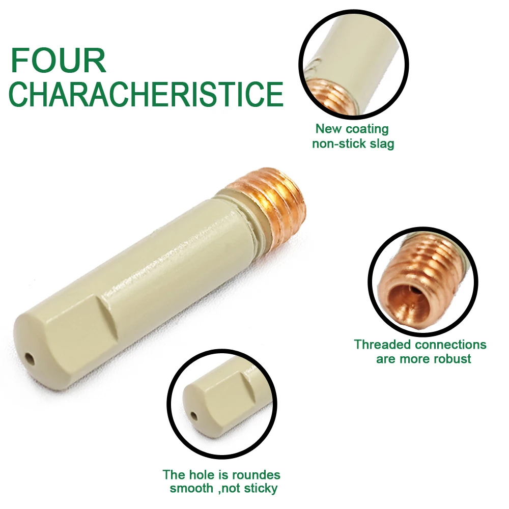 MB-15AK/14AK Welding Contact Tips new coating protect 25mm M6 Gas Nozzle Tip 0.8mm-1.2mm MIG Welding Torche Welding Tool Parts