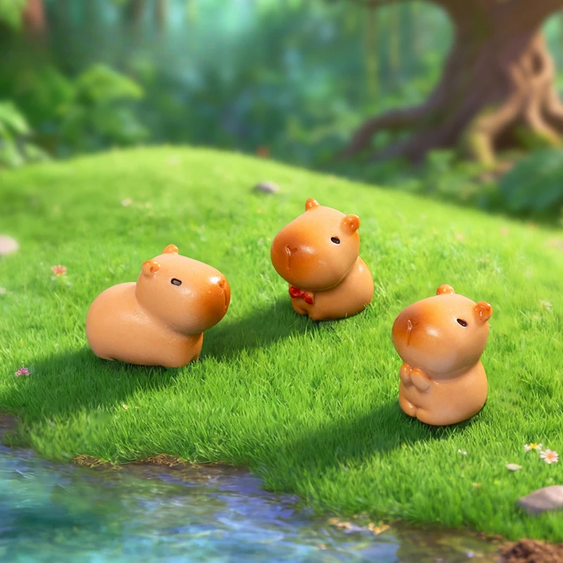 Capybara Mini Resin Figurines Capibara Micro Landscape Decor Ornaments DIY Craft Home Garden Dollhouse Decoration Accessories