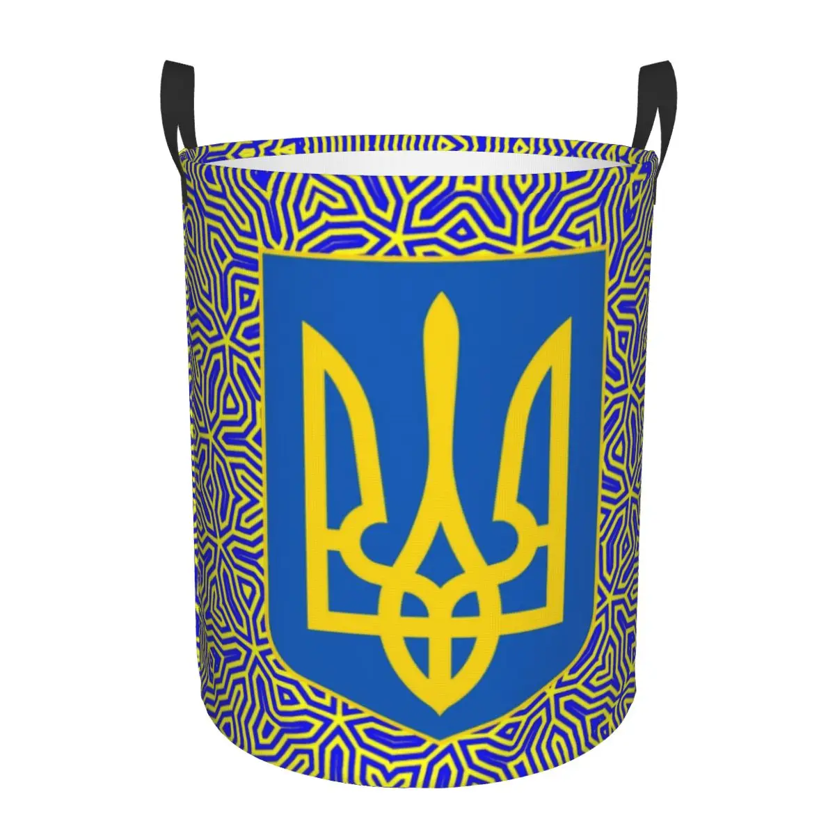 Ukraine Flag Laundry Hamper Large Clothes Storage Basket Ukrainian Coat Of Arms Toys Bin Organizer for Kids