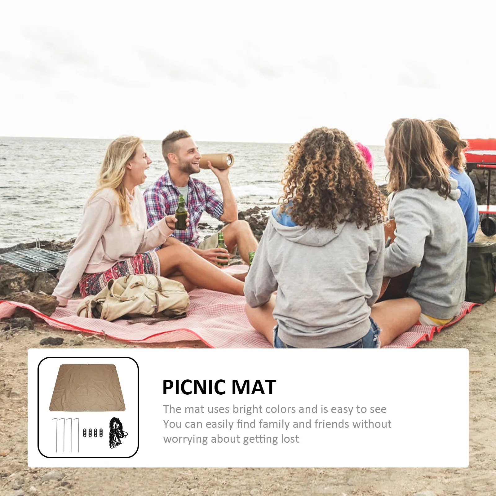 

1Set Multi-Functional Outdoor Picnic Mat Water-Resistant Camping Ground Cover for Beach Hiking Festivals Easy Fold Compact