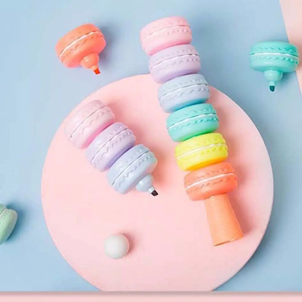 Gifts Candy Color School Office Supply Macaron Cake Stationery Pen Marker Pen Fluorecent Pen Highlighter Writing Tool