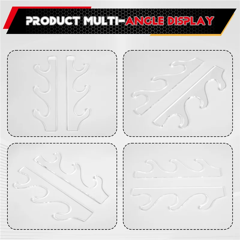 ABHU Acrylic Wall Mount Three Layer Samurai Sabre Sword Display Stand Lightsaber Holder Samurai Sword Holder