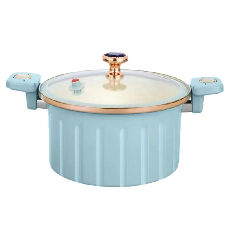 ABZV-Korean Style Multifunctional Micro Pressure Cooker 8L Stew Boil Pot With Double Ears Non-Stick High Capacity Soup Maker