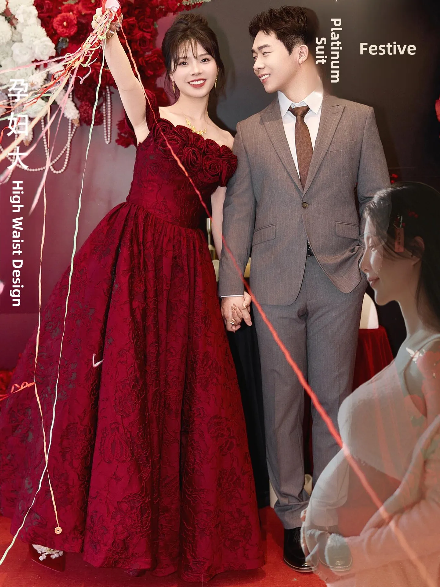 

Princ Sle Wedding Dr for Pregnant Women One oulder Bridesmaid Gown Large Size Fat MM Dinner Par Evening Dr