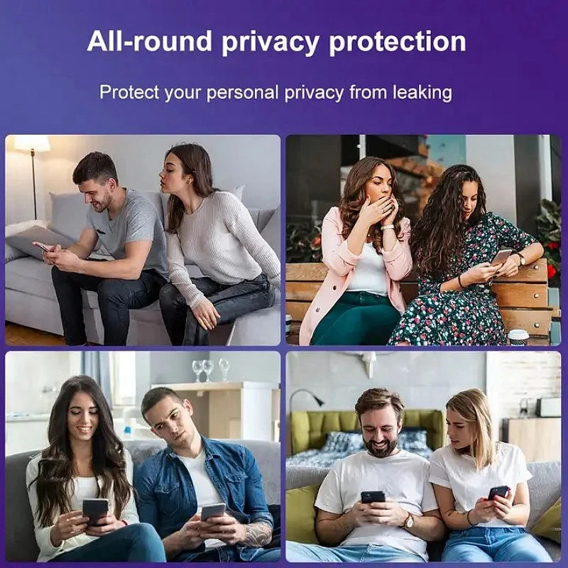 4 Piezas Protector de Pantalla Anti-Espía de Cobertura Completa para iPhone 17 16 11 12 13 14 15 PRO MAX Vidrio Templado Privacidad 17 Air 16 Pro Max Plus 2