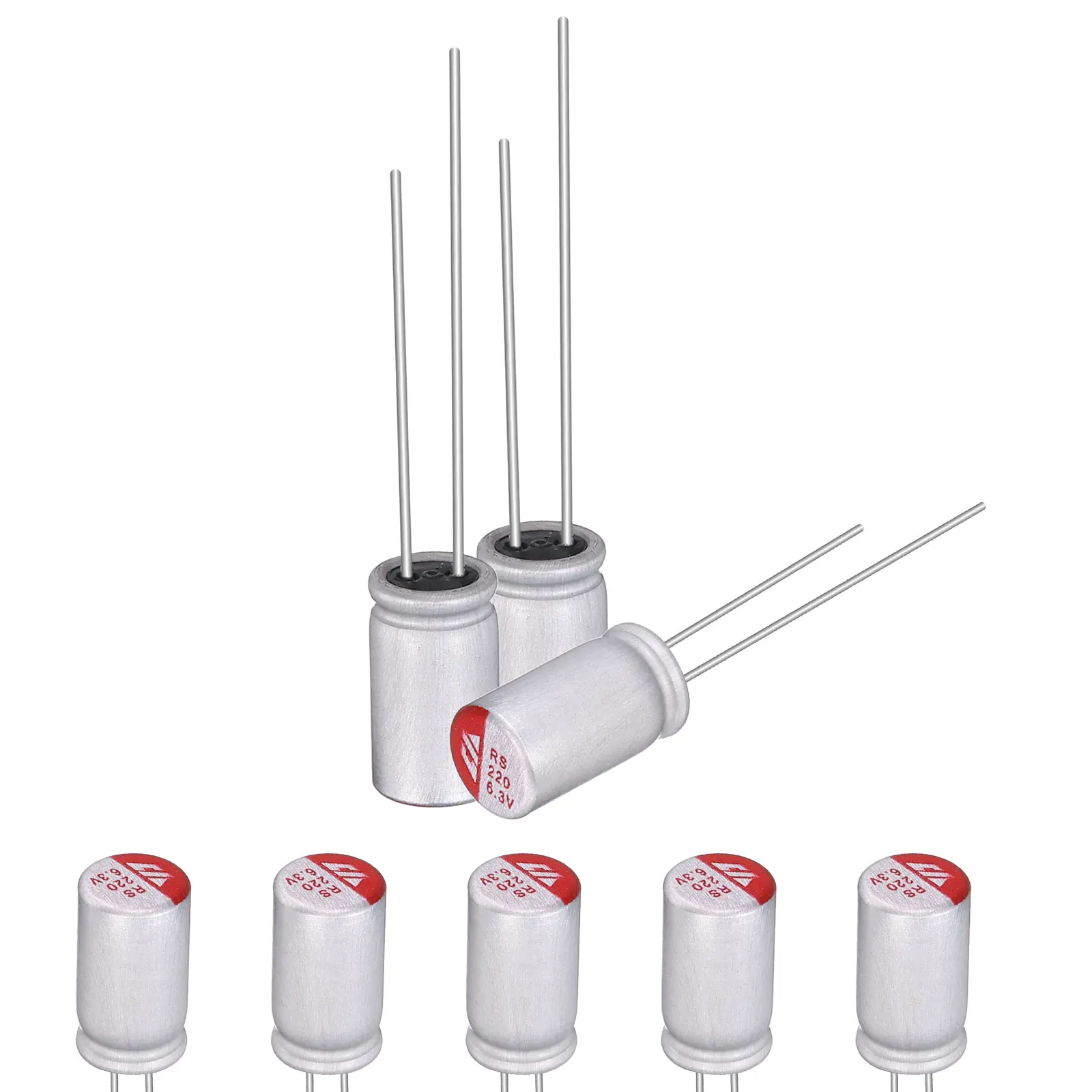 20-100Pcs 47-3300uF 6.3-100V Aluminum Solid State Electrolytic Capacitor Assortment for PCB Repair Electronics Audio