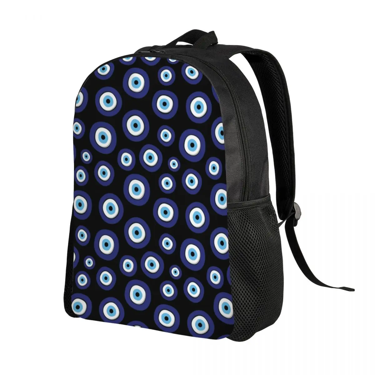 Customized Greek Amulet Evil Eye Pattern Backpack Women Men Basic Bookbag for School College Nazar Lucky Charm Bags