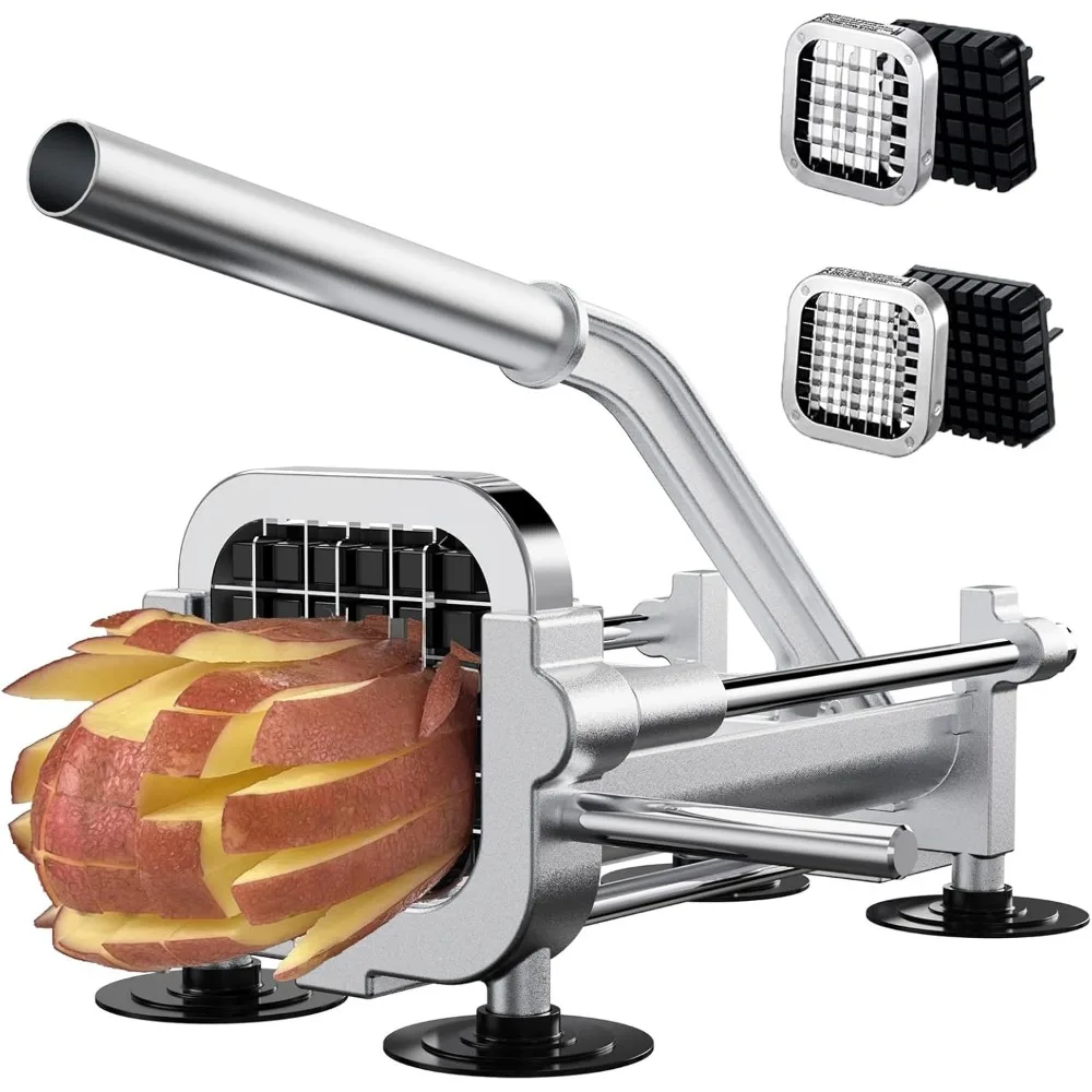

Heavy Duty French Fry Cutter with Stainless Steel Blades for Potatoes, Carrots, and More