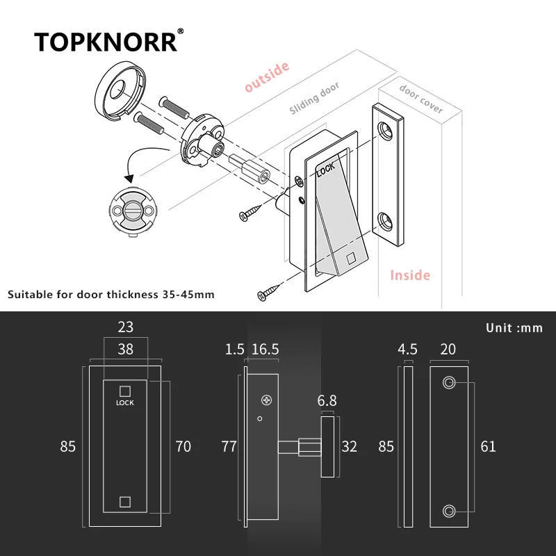 Barn Sliding Door Lock Indoor Sliding Door External Padlock New Chinese Style Built-in Wooden Door Kitchen Ghost Door Lock