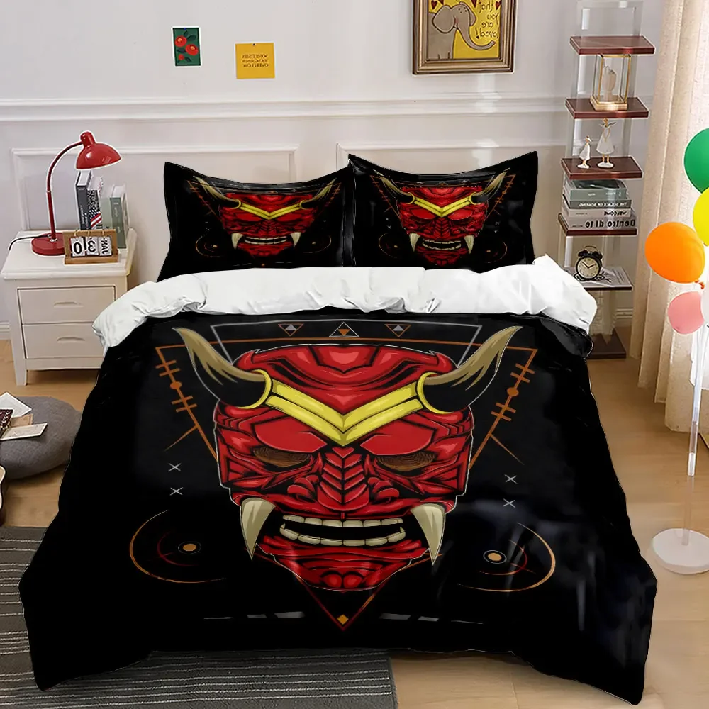 

"Demon Mask Design Decor 3PC" Soft Comfortable Duvet Cover Bedding Set Included 1*Duvet Cover & 2*Pillowcases, gift