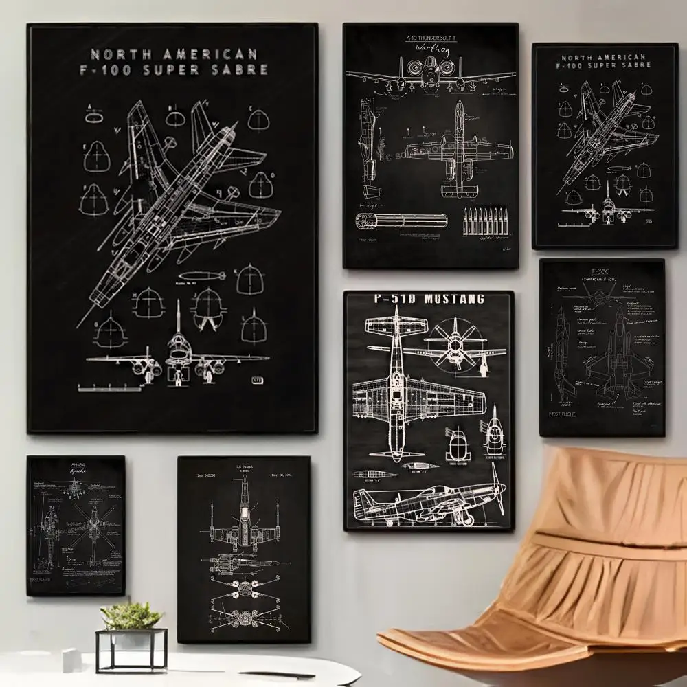 Cool Fighter hand drawing Poster Poster Sticky Waterproof Coffee House Bar Room Wall Decor Gift