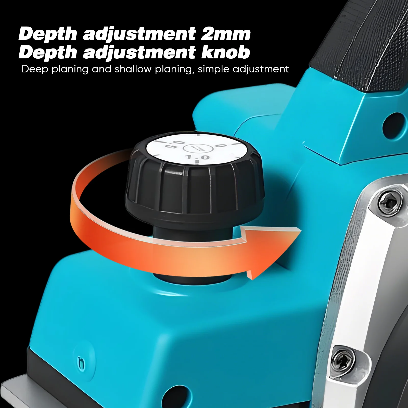 Pialla elettrica senza fili e senza spazzole, compatibile con Makita 18V, serie B, batteria agli ioni di litio, potenza effettiva 650W, velocità massima 15000 giri/min, larghezza di piallatura 82 mm,