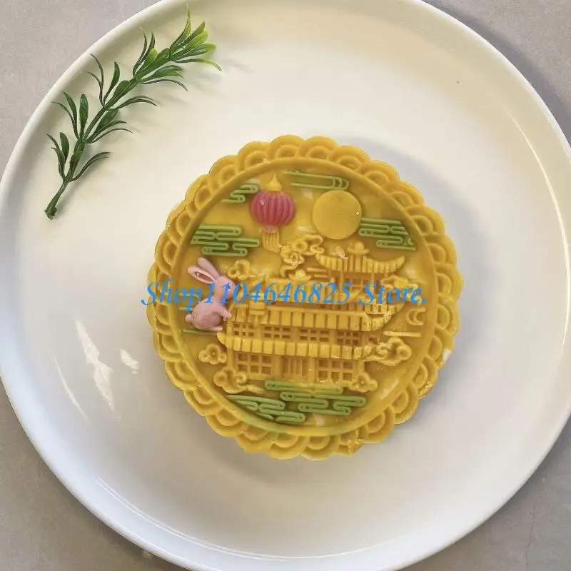 Hand Press Pastry Mold Rabbits Palaces Pattern Cake Mold Cookie Dessert Mold Baking Dessert Cutter Cake Decorating Tool