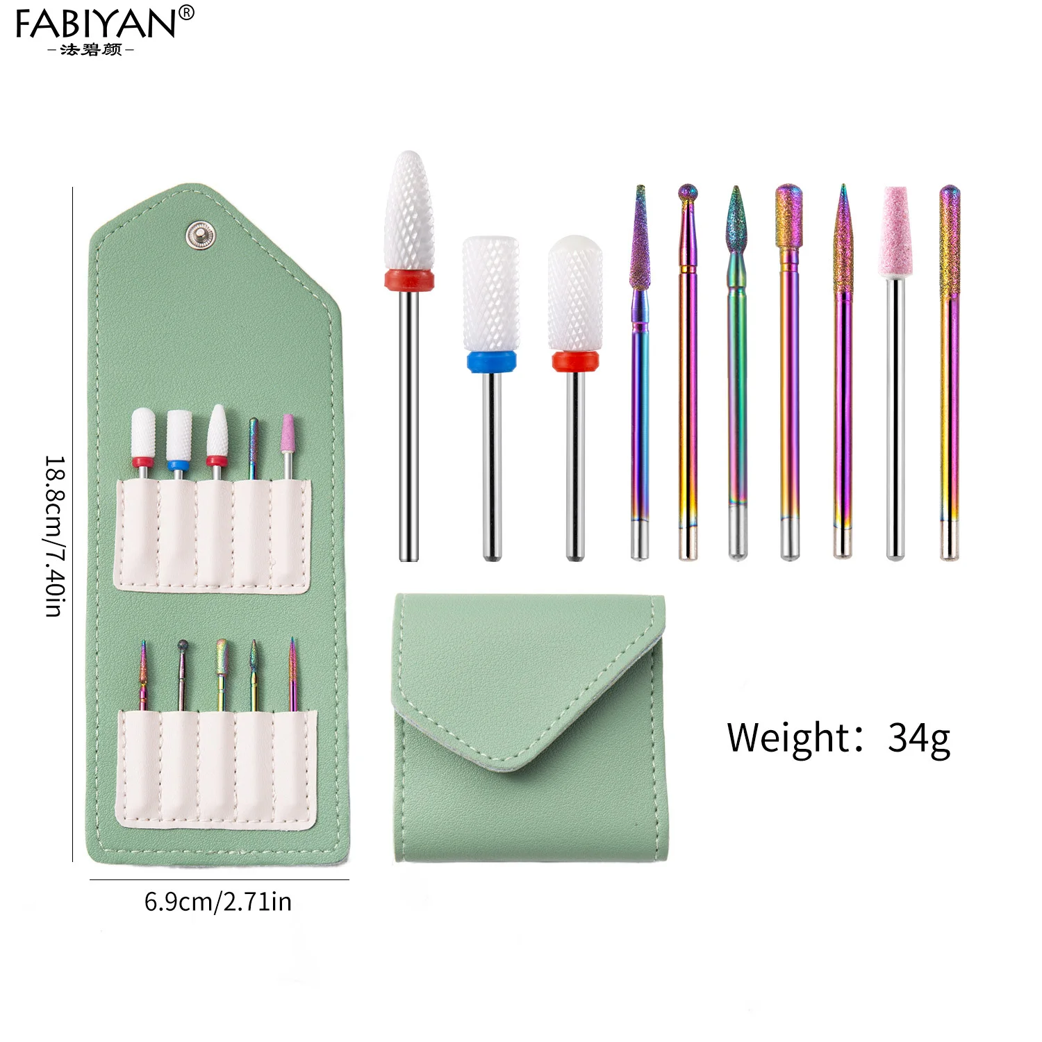 الماس السيراميك مسمار لقمة ثقب مجموعة المهنية الكهربائية قاطعة المطحنة ل مانيكير النساء مسمار الملحقات #6