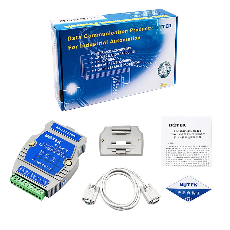 Industrial RS232 to RS485/422 Isolated Interface Converter Serial Adapter UOTEK UT-501 RTS