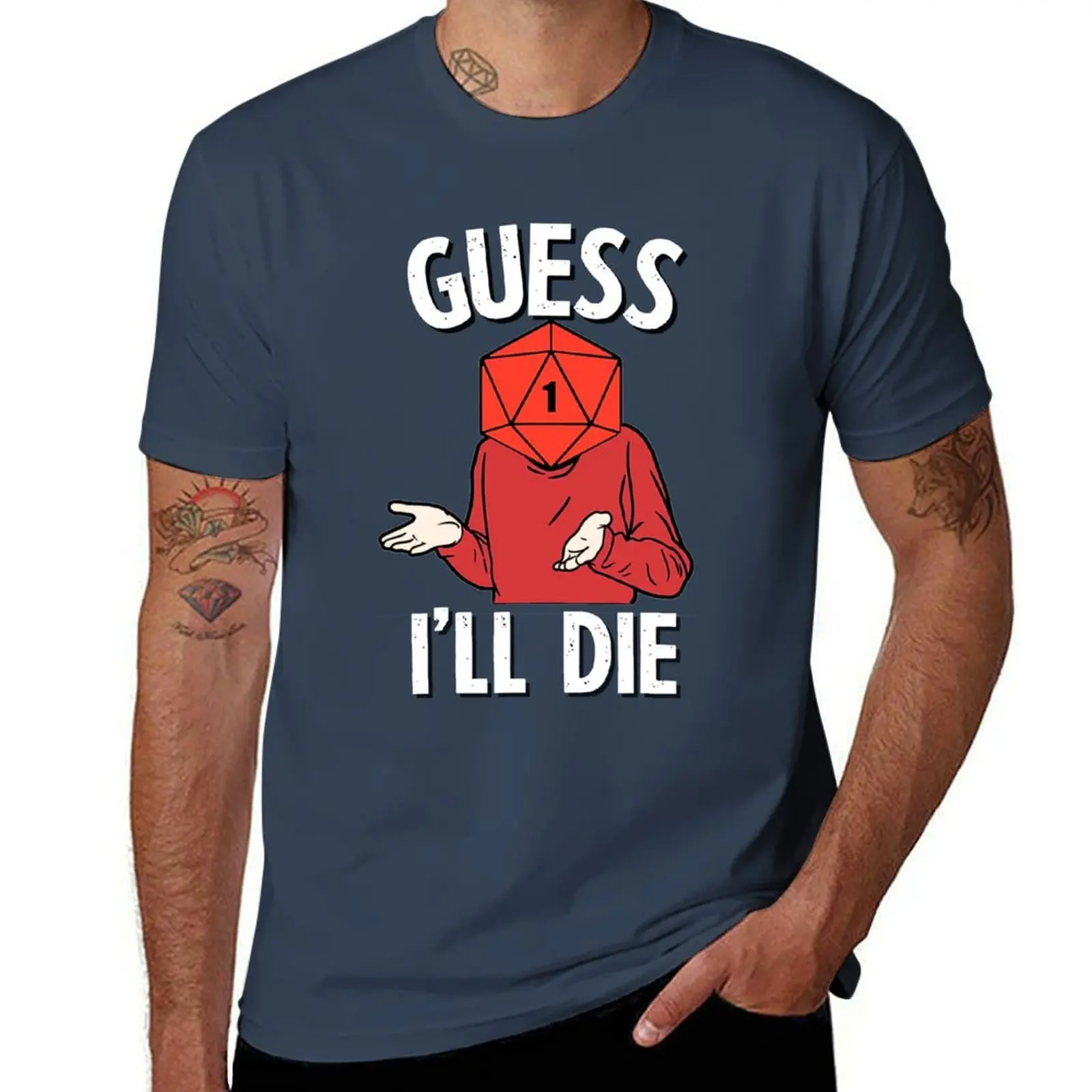 

DnD Guess I'll Die D20 - Natural One T-Shirt t shirt personalised t shirts with prints T-Shirt