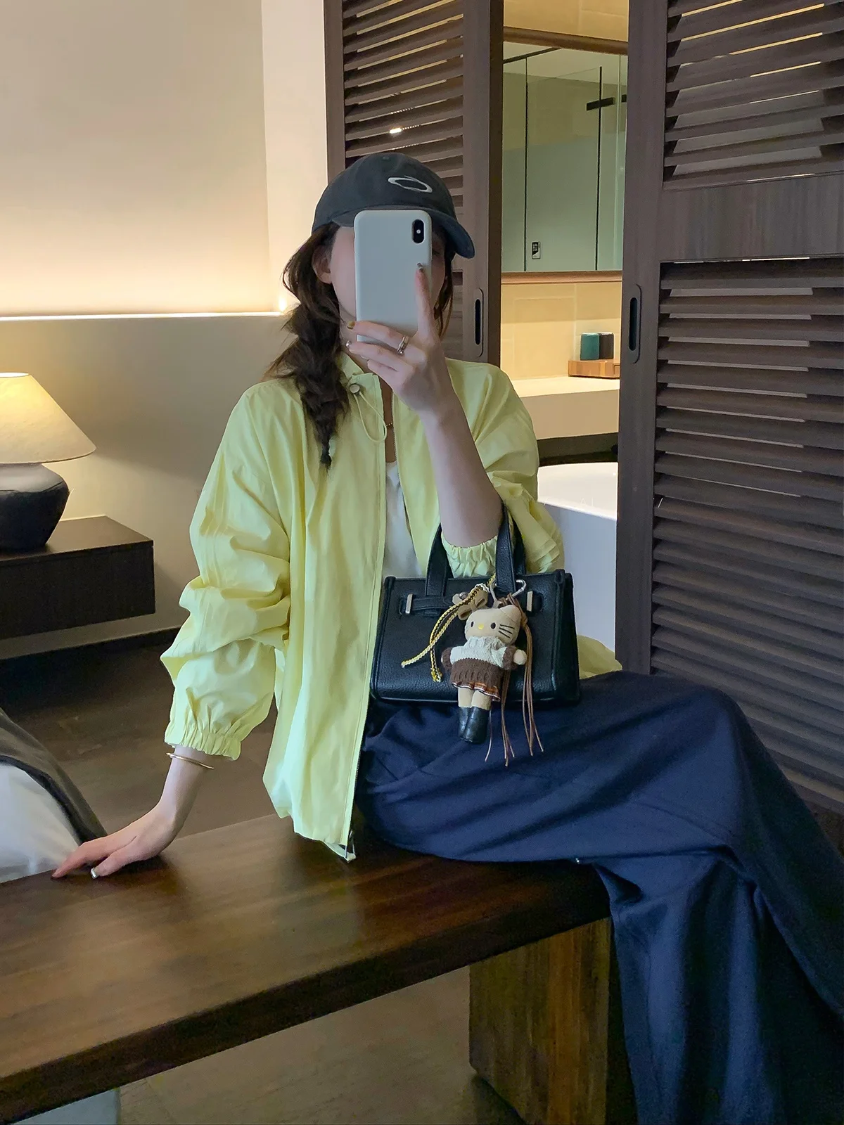 

Желтая куртка на молнии, женская свободная универсальная верхняя одежда, Love Devil Fish, весна 2026, новая модная модель для повседневной носки, полиэстер